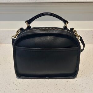 Vintage Coach Lunch Box Top Handle Bag in Black Leather #9991